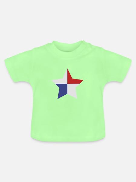 Panama-Sternenflagge - Baby Bio-T-Shirt mit Rundhals - Mintgrün