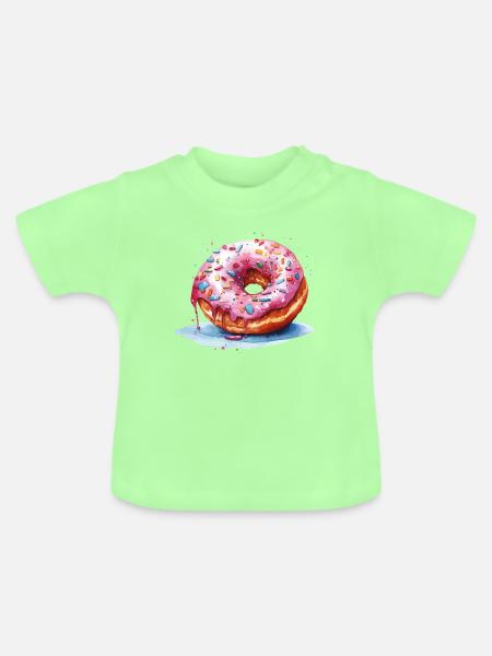 Donut mit Streuseln - Baby Bio-T-Shirt mit Rundhals - Mintgrün