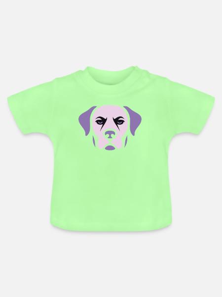 Labrador; Hundekopf - Baby Bio-T-Shirt mit Rundhals - Mintgrün