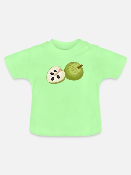 Puddingapfel-Scheibe Pop-Art - Baby Bio-T-Shirt mit Rundhals - Mintgrün
