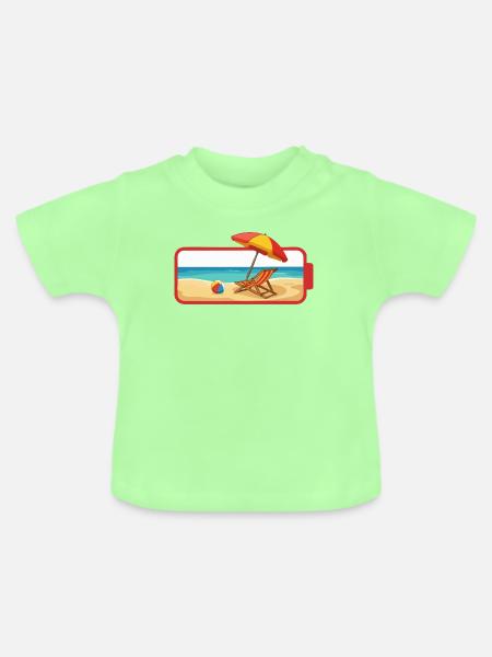 Sommer-Strandschirmstuhl - Baby Bio-T-Shirt mit Rundhals - Mintgrün