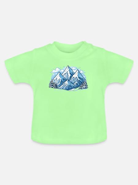 Berge Mountains - Baby Bio-T-Shirt mit Rundhals - Mintgrün