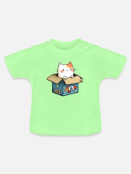 Katzensprung Weltraum - Baby Bio-T-Shirt mit Rundhals - Mintgrün