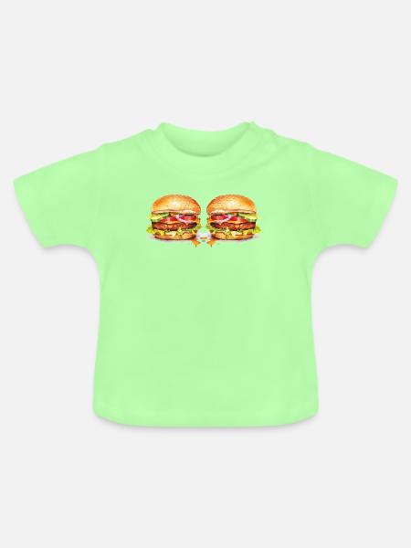 Zwei Burger - Baby Bio-T-Shirt mit Rundhals - Mintgrün