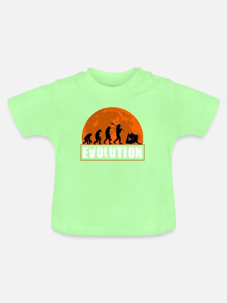 Yoga Evolution Silhouette Sunset Retro - Baby Bio-T-Shirt mit Rundhals - Mintgrün