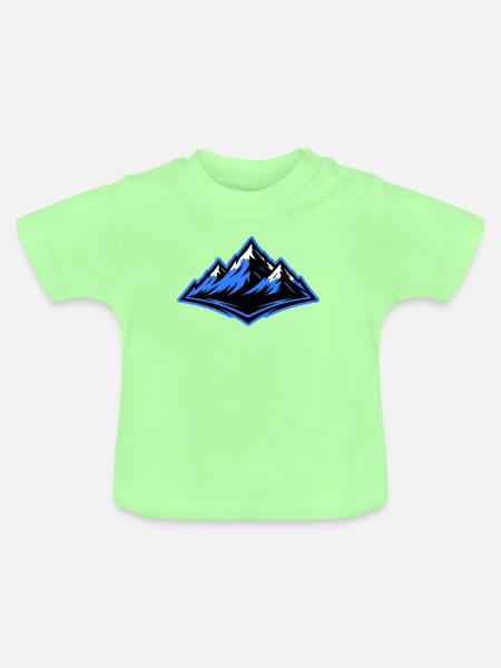 Berge Symbol Alpen - Baby Bio-T-Shirt mit Rundhals - Mintgrün