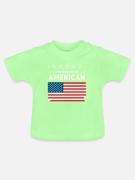American Pride – Flagge und Sterne - Baby Bio-T-Shirt mit Rundhals - Mintgrün