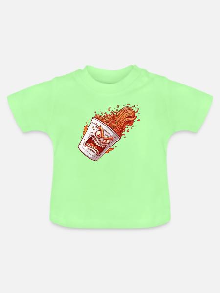 Flammender Becher Wutanfall - Baby Bio-T-Shirt mit Rundhals - Mintgrün