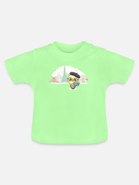 Pariser Glühbirnen-Gelehrter - Baby Bio-T-Shirt mit Rundhals - Mintgrün