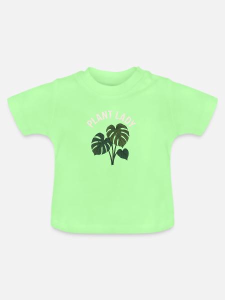 Plant Lady Monstera - Baby Bio-T-Shirt mit Rundhals - Mintgrün