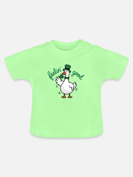 Glücksduck-Leprechaun-Geist - Baby Bio-T-Shirt mit Rundhals - Mintgrün