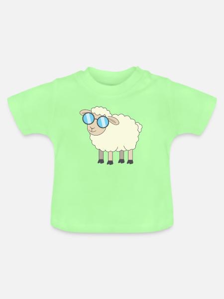 Sonnenbrille Schaf Cartoon - Baby Bio-T-Shirt mit Rundhals - Mintgrün