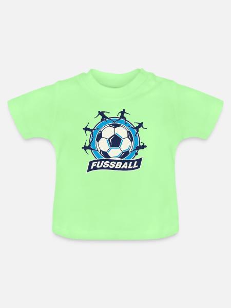 Fussball Kreis Emblem Dynamik - Baby Bio-T-Shirt mit Rundhals - Mintgrün