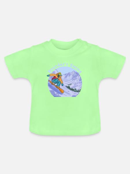 Boarder's Swing Snowboard Sport - Baby Bio-T-Shirt mit Rundhals - Mintgrün
