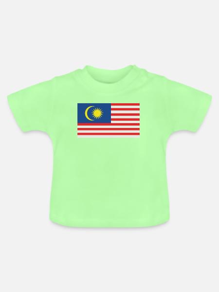 Malaysia-Flagge - Baby Bio-T-Shirt mit Rundhals - Mintgrün