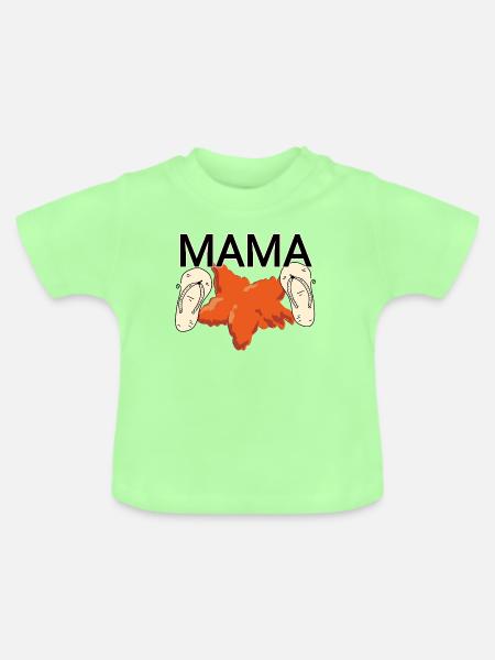 Mama am Strand - Baby Bio-T-Shirt mit Rundhals - Mintgrün