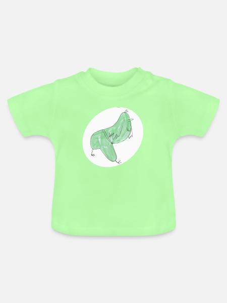 Minimalistischer abstrakter Grüner Vogel - Baby Bio-T-Shirt mit Rundhals - Mintgrün