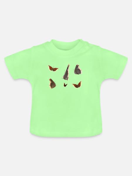 Schmetterling Trauermantel - Baby Bio-T-Shirt mit Rundhals - Mintgrün