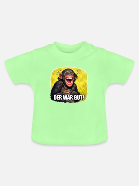 Lachender Affe - Der war gut! - Baby Bio-T-Shirt mit Rundhals - Mintgrün