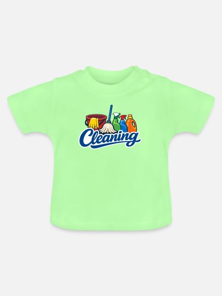 Lustige Putzfrau, Haushälterin - Baby Bio-T-Shirt mit Rundhals - Mintgrün