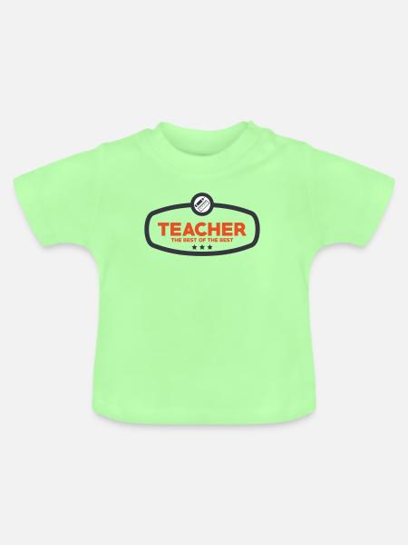Der beste Lehrer: Ret-Schul-Abzeichendesign - Baby Bio-T-Shirt mit Rundhals - Mintgrün