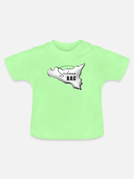 Siciliana Doc Damen & Kinder T-Shirt  - Baby Bio-T-Shirt mit Rundhals - Mintgrün