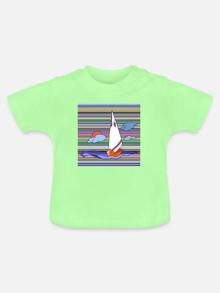 Segelboot - Baby Bio-T-Shirt mit Rundhals - Mintgrün