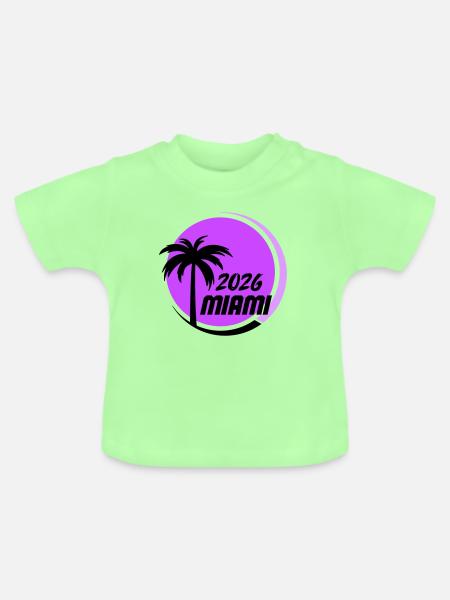 Miami Palmen Neon Logo - Baby Bio-T-Shirt mit Rundhals - Mintgrün