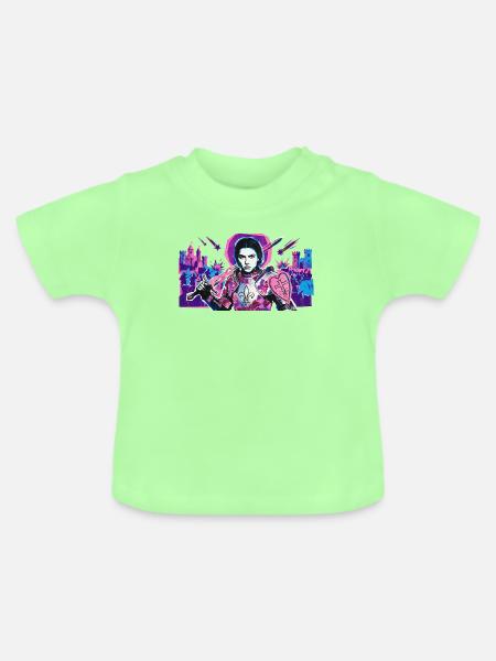 Neonritter mit Herzschild - Baby Bio-T-Shirt mit Rundhals - Mintgrün