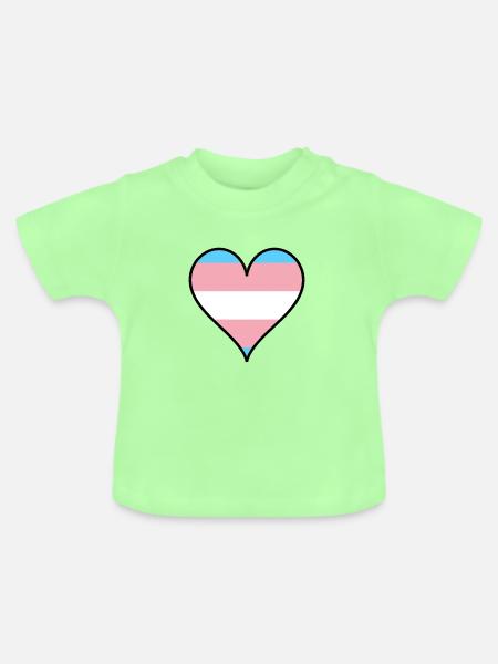 Trans Pride Herz - Baby Bio-T-Shirt mit Rundhals - Mintgrün
