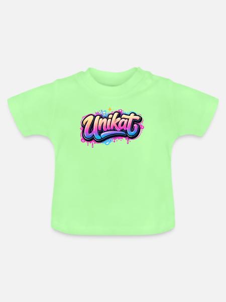Unikat Graffiti Neon - Baby Bio-T-Shirt mit Rundhals - Mintgrün
