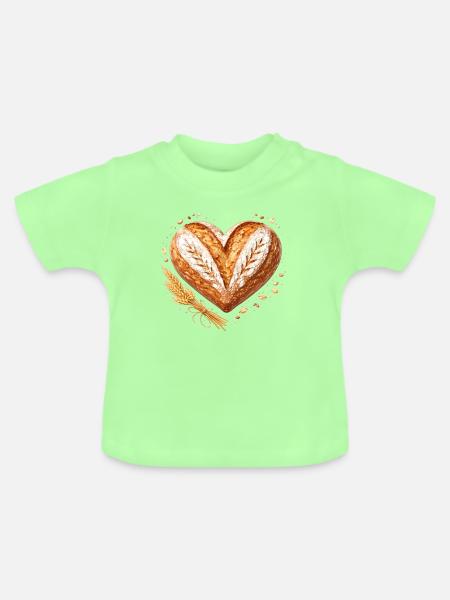 Herz Brot Backen Sauerteig Bäcker Design - Baby Bio-T-Shirt mit Rundhals - Mintgrün