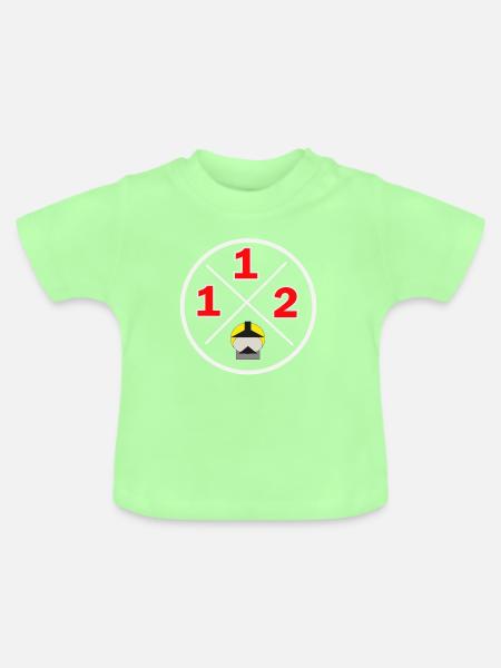 112- Kreislogo - Feuerwehr - Baby Bio-T-Shirt mit Rundhals - Mintgrün
