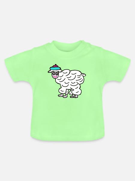Schaf Wandern Schafe - Baby Bio-T-Shirt mit Rundhals - Mintgrün