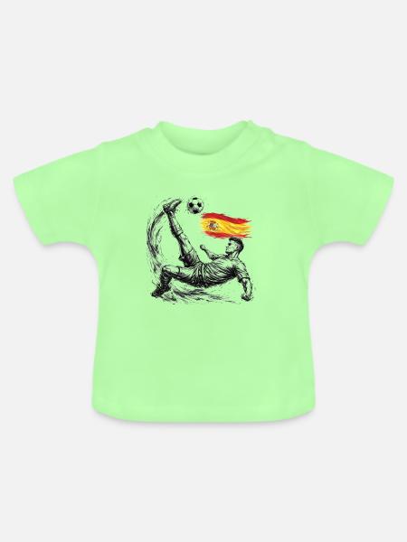 Fußball Fallrückzieher Spanien Style - Baby Bio-T-Shirt mit Rundhals - Mintgrün