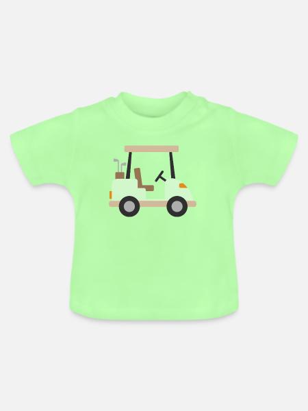 Beige Golfwagen - Baby Bio-T-Shirt mit Rundhals - Mintgrün