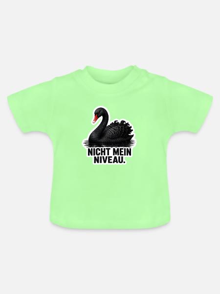Nicht mein Niveau – schwarzer Schwan - Baby Bio-T-Shirt mit Rundhals - Mintgrün