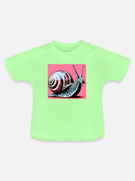 Schnecke - Baby Bio-T-Shirt mit Rundhals - Mintgrün