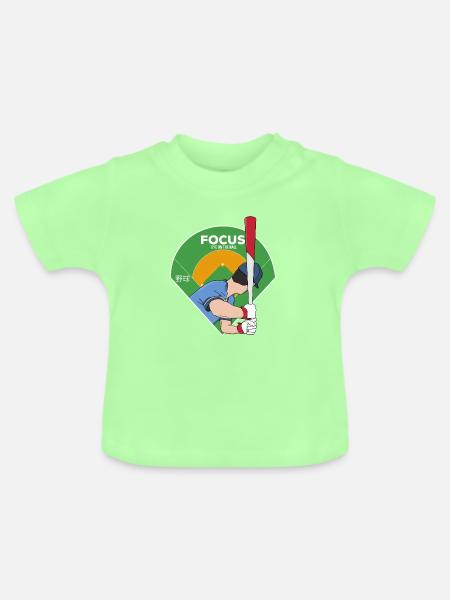 Fokus-Auge auf den Ball Baseball - Baby Bio-T-Shirt mit Rundhals - Mintgrün