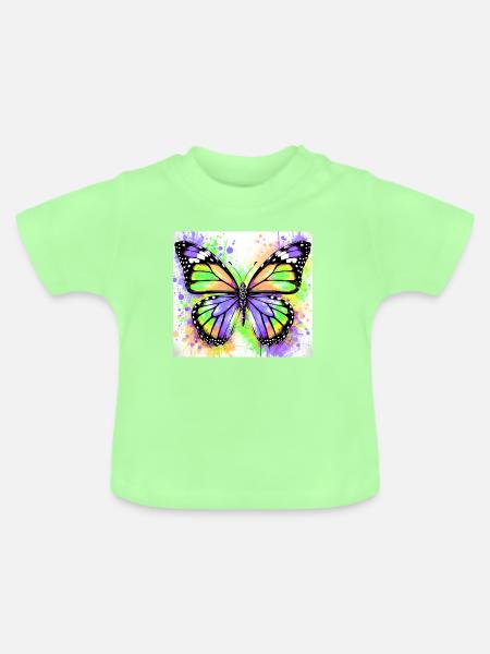 Schmetterling - Baby Bio-T-Shirt mit Rundhals - Mintgrün