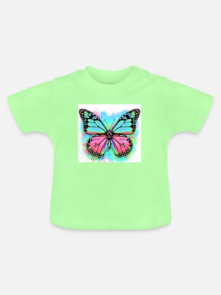 Schmetterling - Baby Bio-T-Shirt mit Rundhals - Mintgrün