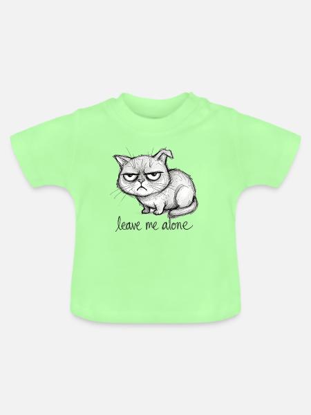 Kritzel Kater - Baby Bio-T-Shirt mit Rundhals - Mintgrün