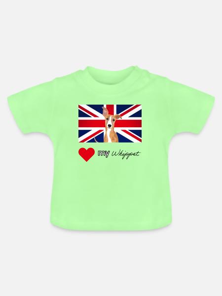 LUVMYWHIPPET (Schwarzer Text, Lebendig) - Baby Bio-T-Shirt mit Rundhals - Mintgrün