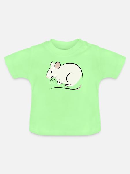 Weiße Ratte - Baby Bio-T-Shirt mit Rundhals - Mintgrün