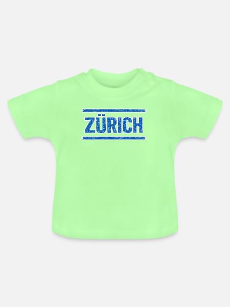 Zürich Schriftzug - Baby Bio-T-Shirt mit Rundhals - Mintgrün