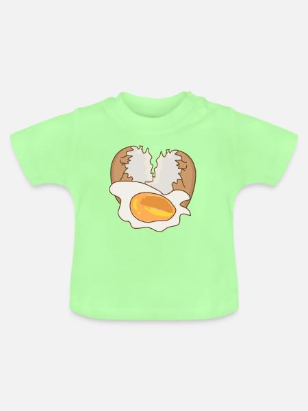 Spiegel mit Eierschale - Baby Bio-T-Shirt mit Rundhals - Mintgrün