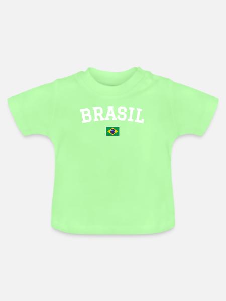 Brasilien Flagge Design Weiss - Baby Bio-T-Shirt mit Rundhals - Mintgrün