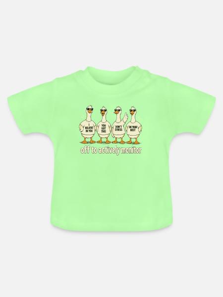 Off To Actively Monitor Design - Baby Bio-T-Shirt mit Rundhals - Mintgrün