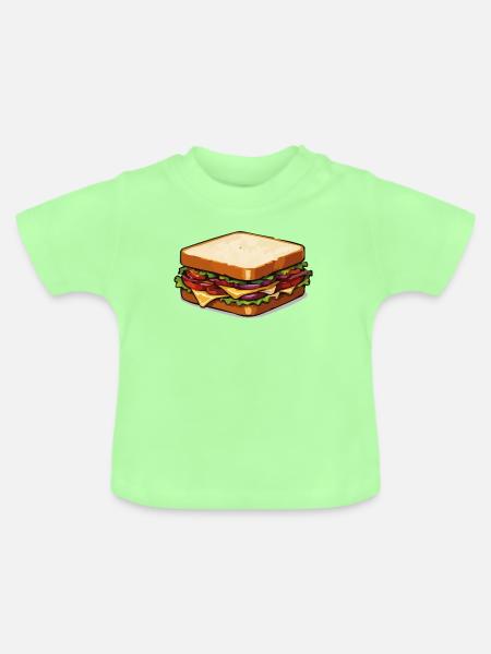 Käse-Sandwich Pop-Art - Baby Bio-T-Shirt mit Rundhals - Mintgrün