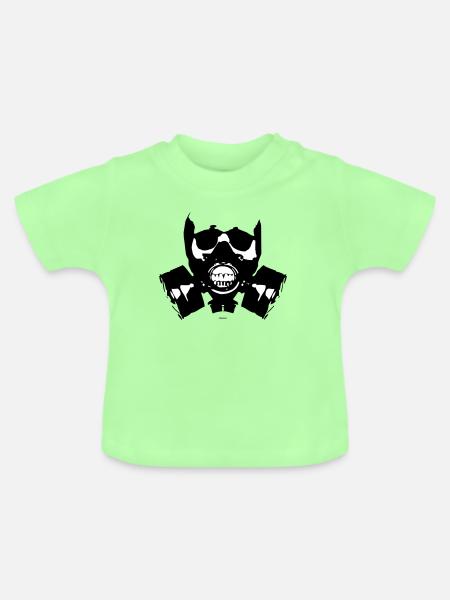 Gasmaske Skullsilhouette - Baby Bio-T-Shirt mit Rundhals - Mintgrün